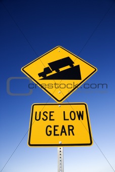 Road Sign With Warning for Trucks