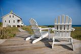 Chairs on Deck Facing Ocean