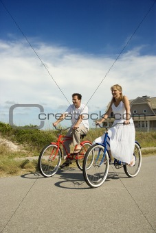 Couple Riding Bikes