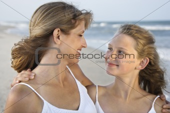Mother and Daughter at the Beach