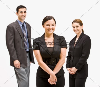 Business people smiling