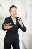 Young Woman Posing in Business Suit