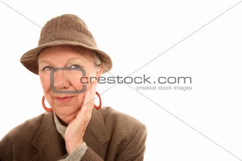 Senior Woman Wearing Male Clothing