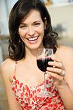 Woman Drinking Red Wine