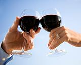 Hands Toasting with Wine