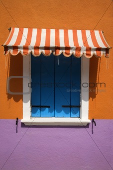Colorful Window with Awning