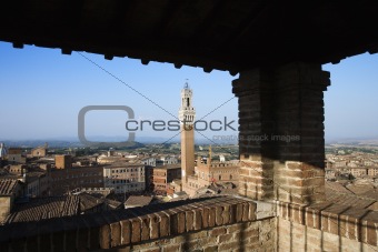 Siena Skyline Viewed From Covered Rooftop