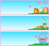 Easter eggs banners