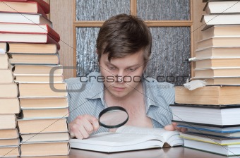 man between books