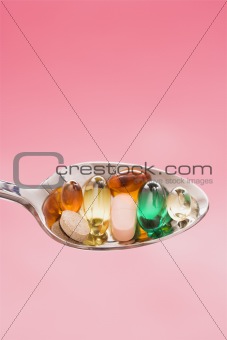 Spoonful of Pills. Isolated 