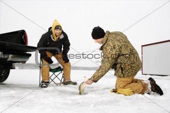 Men Ice Fishing