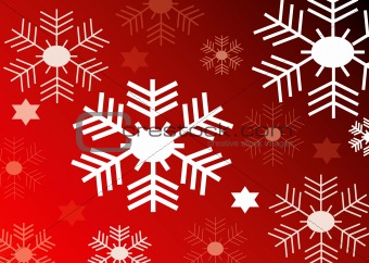 red background with snow flakes
