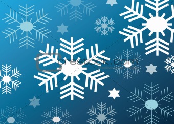 blue background with snow flakes
