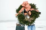 Young Couple with Wreath