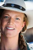 Attractive Young Woman Wearing Cowboy Hat