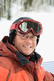 Portrait of Smiling Male Skier
