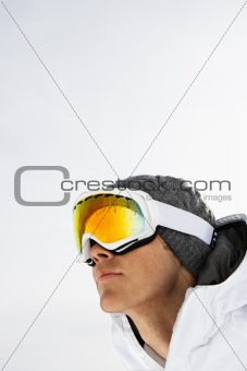 Close-up Portrait of Male Skier