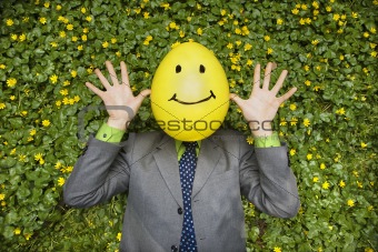 Businessman with Happy Balloon Face