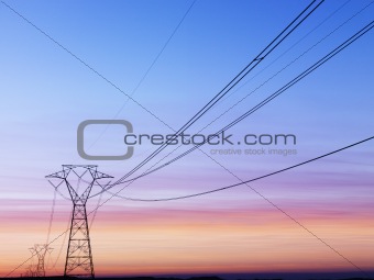 Power Lines at Sunset