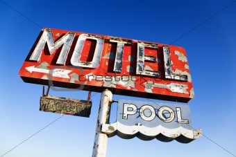 Weathered Retro Motel Sign