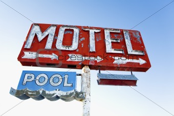 Weathered Retro Motel Sign