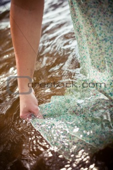 woman dressed in the water