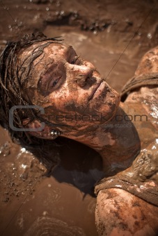woman in the mud