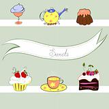 Stylized background with sweets