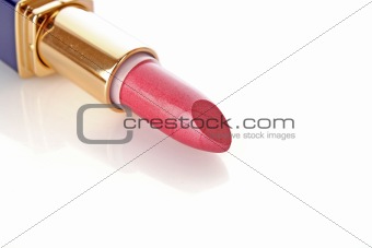 New lipstick on the white background
