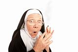 Funny Nun Caught Smoking