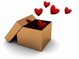box with hearts