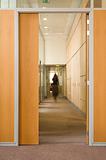 Woman silhouette in corridor
