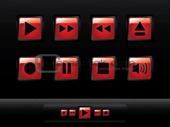 Glossy music buttons