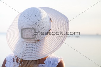 Girl in a white hat