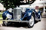 Classic Blue Car on Vintage Car