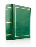 green book in the leather binding