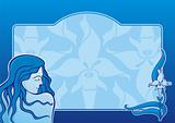 Blue spa girl horizontal