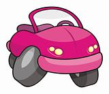 Pink cartoon car