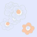 Light blue background with narcissus flowers