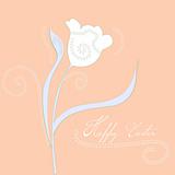 Decorative card with stylized tulips