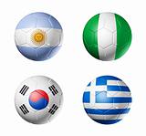 soccer world cup group B flags on soccer balls