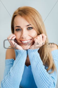 woman looking at camera and smiling