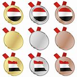 egypt vector flag in medal shapes