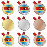 sudan vector flag in medal shapes