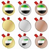 afghanistan vector flag in medal shapes