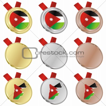 jordan vector flag in medal shapes