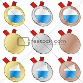 san marino vector flag in medal shapes