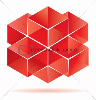 Red cube design.