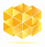 Yellow cube design.