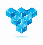 Blue cube design